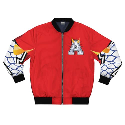 Alumni Bomber Jacket : Reptile blue / red