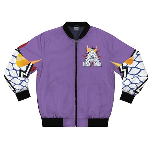 Alumni Bomber Jacket : Reptile blue /lt purple