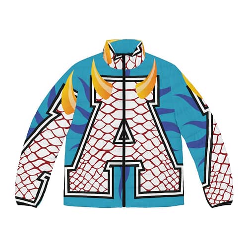 Alumni Puffer Jacket : Reptile Red /Turquoise