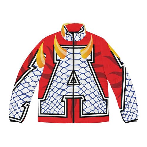 Alumni Puffer Jacket : Reptile blue / red