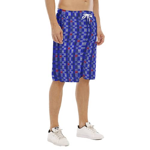 Red White Blue All Over Tether Loose Shorts