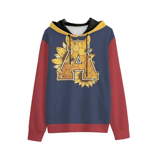 100% pure cotton Alumni hoodie - sunflower hive / blue