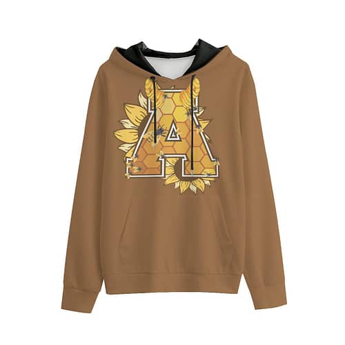 100% pure cotton Alumni hoodie - sunflower hive / brown