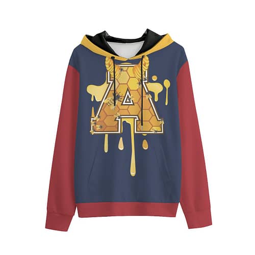 100% pure cotton Alumni hoodie - honey hive / blue