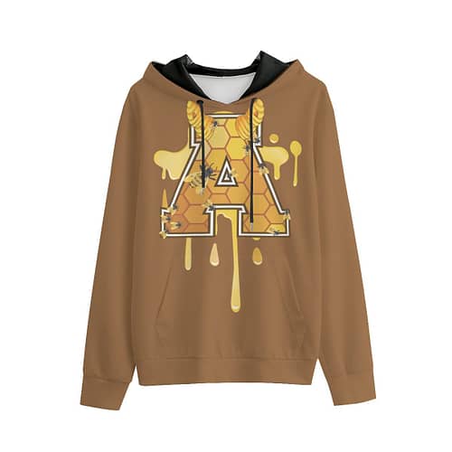 100% pure cotton Alumni hoodie - honey hive / brown