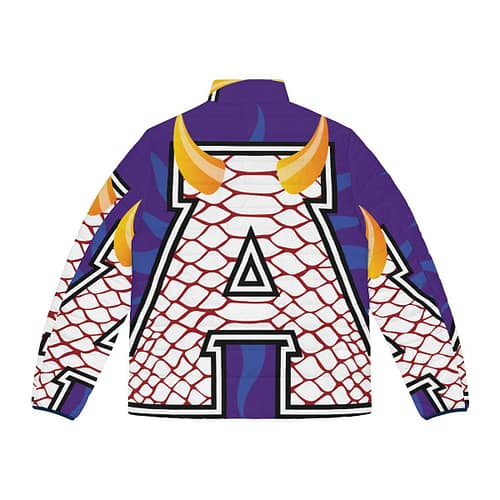 Alumni Puffer Jacket : Reptile Red / Purple - Image 9
