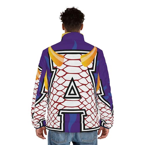 Alumni Puffer Jacket : Reptile Red / Purple - Image 11