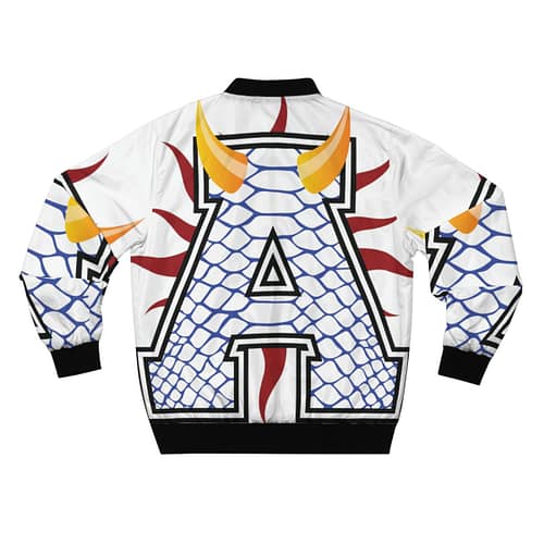 Men's AOP Bomber Jacket Alumni : Reptile blue / white - Image 2