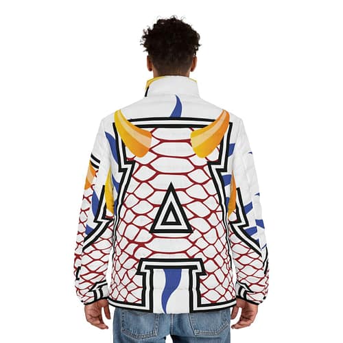 Men's Puffer Jacket Alumni : Reptile Red / White - Image 4