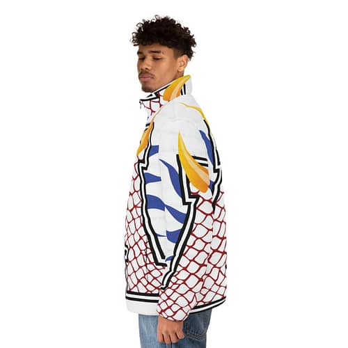 Men's Puffer Jacket Alumni : Reptile Red / White - Image 13