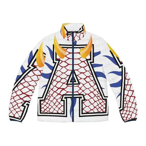 Men's Puffer Jacket Alumni : Reptile Red / White - Image 8
