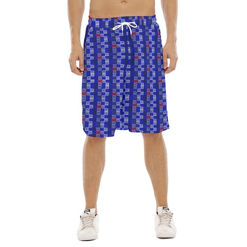 Red White Blue All Over Tether Loose Shorts